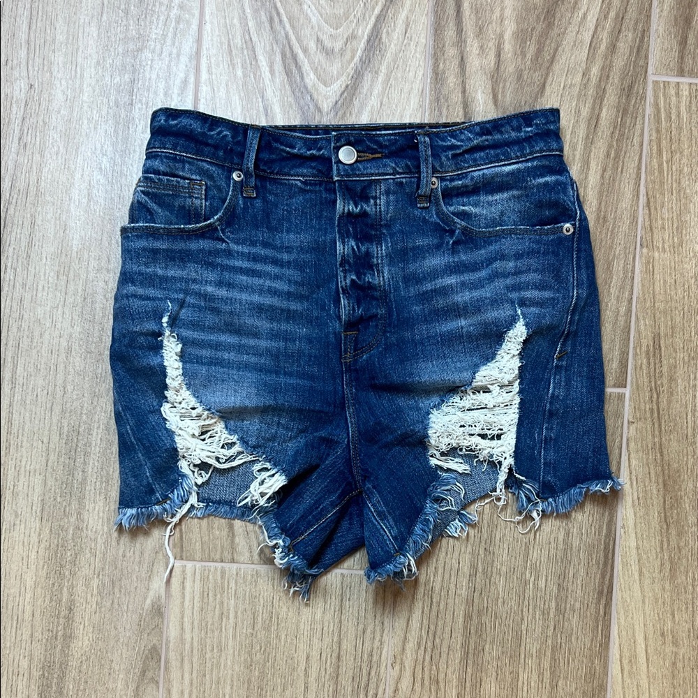 Good American Cut Off Distressed Denim Jeans